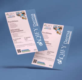 Minimal, professional flyer design for a dermatology and hair clinic by Trezine Studio