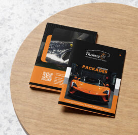 Auto Trendz package pricelist designed by Trezine Studios LLP, featuring premium ceramic coating, PPF protection, and exclusive offers